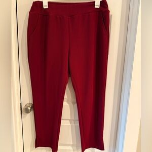 SHEIN Elegant Burgundy Cropped Pants